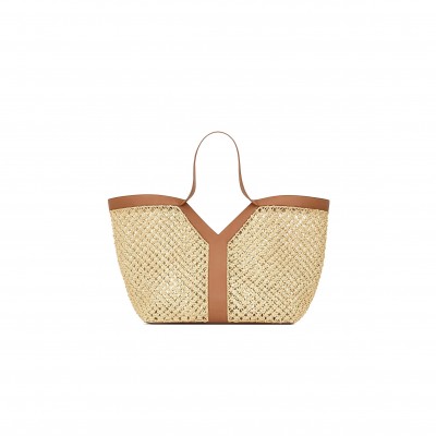 YSL Y TOTE BAG IN RAFFIA 817602 (38*33*16cm)